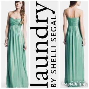 * NUEVO CON ETIQUETAS $345 Vestido Brillante Lavandería Shelli Segal Verde Menta 2 R668 - Imagen 1 de 9