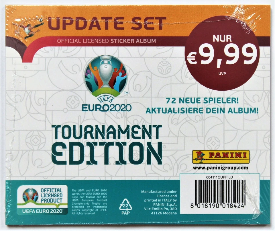Panini UEFA Euro EM 2020 Tournament - Komplett-Set mit Album Update Set