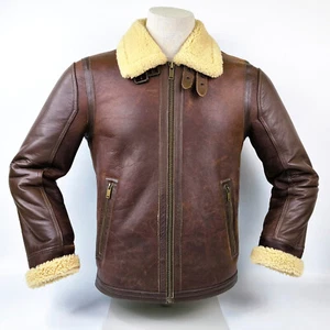Chevignon Lederjacke Lammfell braun Gr. M Flying Wear Shearling - Bild 1 von 13