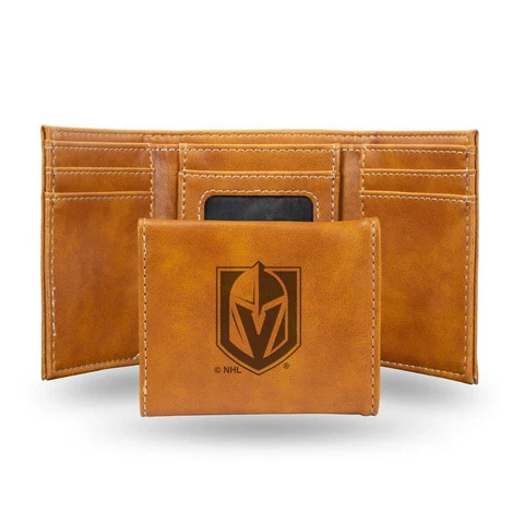 Vegas Golden Knights Laser Engraved Leather Trifold Wallet [NEW] NHL Billfold ID Cover
