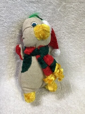 JUGUETE PERRO PÁJARO SANTA SOMBRERO Y BUFANDA LONA CHIRRIDOS VO-TOYS NUEVO CON ETIQUETAS Foto 1 de 3