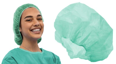 Schwestern Patienten OP Hauben 100 Stück  grün Haube Kopf Kopfhauben Hygiene - Bild 1 von 4
