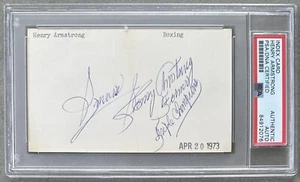 HENRY ARMSTRONG SIGNED INDEX CARD (PSA/DNA) - Picture 1 of 2