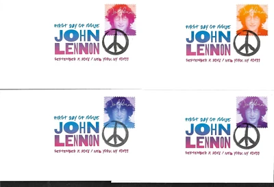 JOHN LENNON BEATLES MUSIC ICON KEEPSAKE #5312-5315 US 4 FOREVER STAMP DCP COVERS - Image 1 of 4