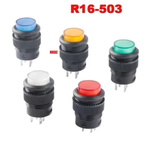 16mm Switch Round Push Button Momentary/Latching Off/On Horn Car Dashboard Dash - Picture 1 of 29