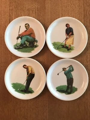 JUEGO DE COLECCIÓN DE 4 POSAVASOS DE MELAMINA WILSON TEMÁTICOS DE GOLF: SAM SNEAD, Billy Casper Foto 1 de 4