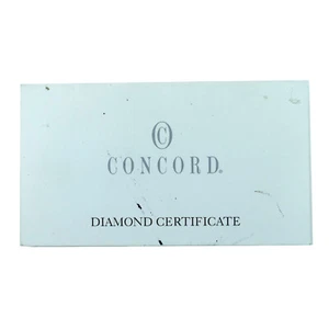 CONCORD DIAMOND CERTIFICATE CARD - Picture 1 of 3