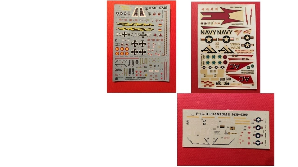 1/72 ESCI MONOGRAM : AU CHOIX DECALS ORIGINE F-4 RF-4 PHANTOM II USN USAf ISRAEL - Photo 1/1
