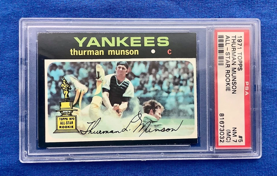 1971 Topps All-Star Rookie #5 Thurman Munson Yankees PSA 7 MC Seven Time All Star Foto 1 de 4