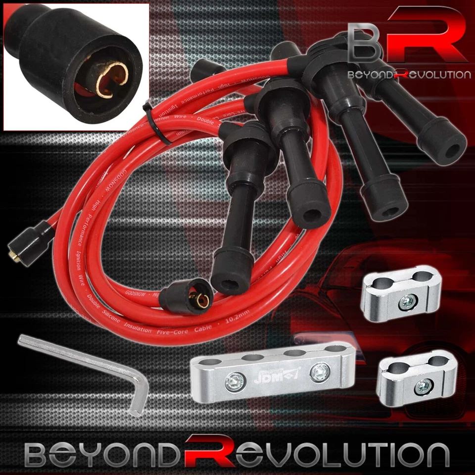 Sistema de encendido rojo no turbo para 95-99 Eclipse cables espaciador plateado Foto 1 de 1