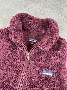 Patagonia Vest Girls (L - 12) Purple Los Gatos Deep Pile Full Zip Outdoor Hiking - Picture 1 of 7