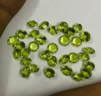 AAA Quality Natural Peridot Round Shape Faceted Cut loose gemstones 3mm-6mm - Image 1 of 4