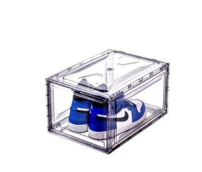 Cajas de almacenamiento magnéticas de acrílico para zapatos organizador de zapatillas abiertas frontales transparentes  Foto 1 de 4