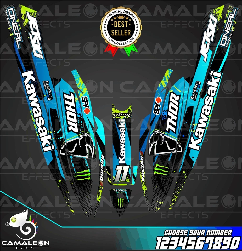 Jet Ski Graphics Kit Decals Wrap For Kawasaki 750 SX 1992-1998 stickers - Image 1 of 1