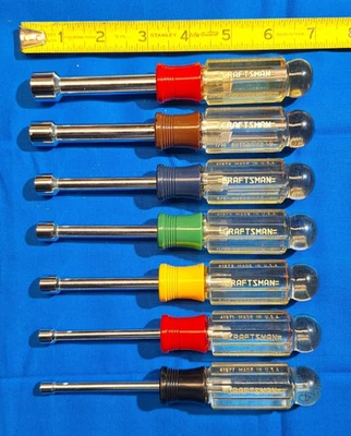USA Craftsman 7-Pc SAE Nut Driver Set 3/16-1/2” -V- (9-4196) USA OUTSTANDING - Image 1 of 4