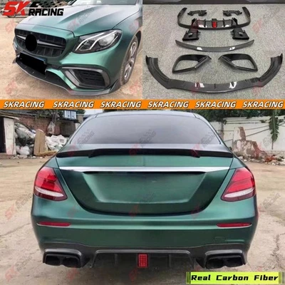 Kits de carrocería de labio delantero trasero de fibra de carbono para Mercedes Benz E63 AMG W213 18-20 Foto 1 de 4