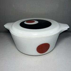 Pyrex Moon Deco 2 1/2 Qt. Kasserolle Ofengeschirr 475-B mit Deckel - Vintage 1971 - Bild 1 von 13