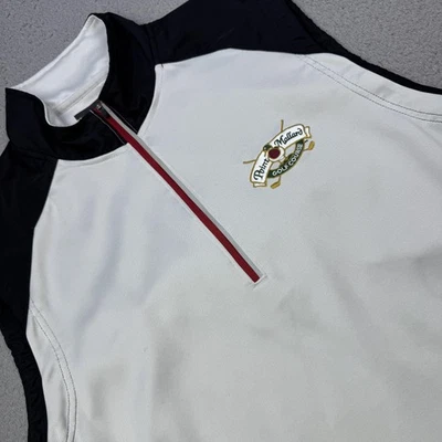 Chaleco de golf Page & Tuttle para hombre grande blanco negro cuarto cremallera punto Mallard GC Foto 1 de 4