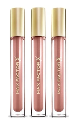 3 x Max Factor Colour Elixir Lip Gloss | Shine Enhancers | 10 Pristine Nude |