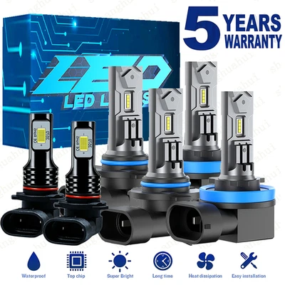 LED Headlight + Fog Light Bulbs For 2009 2010 2011 2012 Dodge Ram 1500 2500 3500 Foto 1 de 4