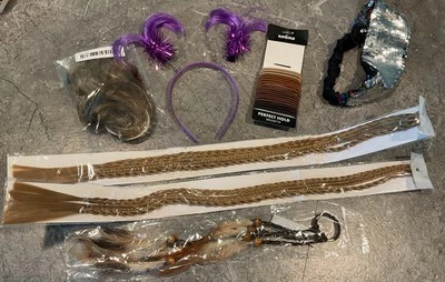 NIP & EUC Mixed Hair Accessories- Head Bands Hair Ties Faux Hair Bundle 7 Pieces - Image 1 of 4