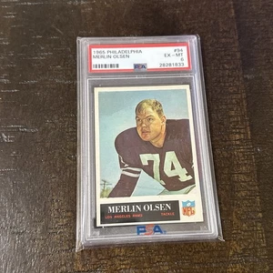 1965 PHILADELPHIA FOOTBALL #94 MERLIN OLSEN RAMS PSA 6 EX-MT GREAT CARD - Picture 1 of 3