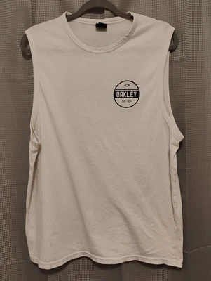 Camiseta sin mangas Oakley para hombre blanca y negra talla XLarge Foto 1 de 4