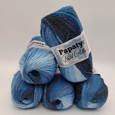 Papatya Batik Glitter Knitting Crochet Yarn 5X100g Balls 04 - Image 1 of 4