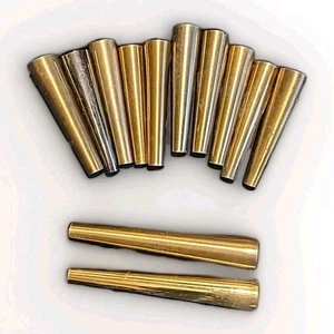 12 pcs Vintage Brass (10)6" (2) 9" Furniture Sofa Table Legs Tubes Only MCM - Picture 1 of 1