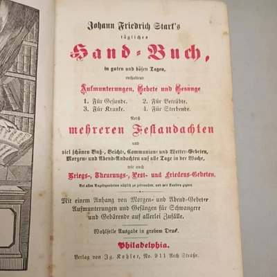 German Prayer Book 1864  Johann Friedrich Starck´s Tägliches Handbuch  Foto 1 de 4
