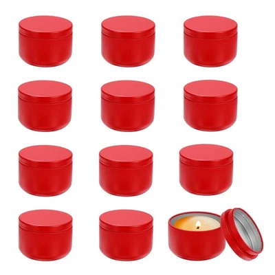 3oz Candle Tins, 12pcs Metal Candle Tins Jars with Lids Empty Tin, Red Foto 1 de 4