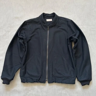 Filson Vintage Mackinaw Wool Jacket Liner Navy Blue Cruiser Zip Front Mens Large - Image 1 of 4