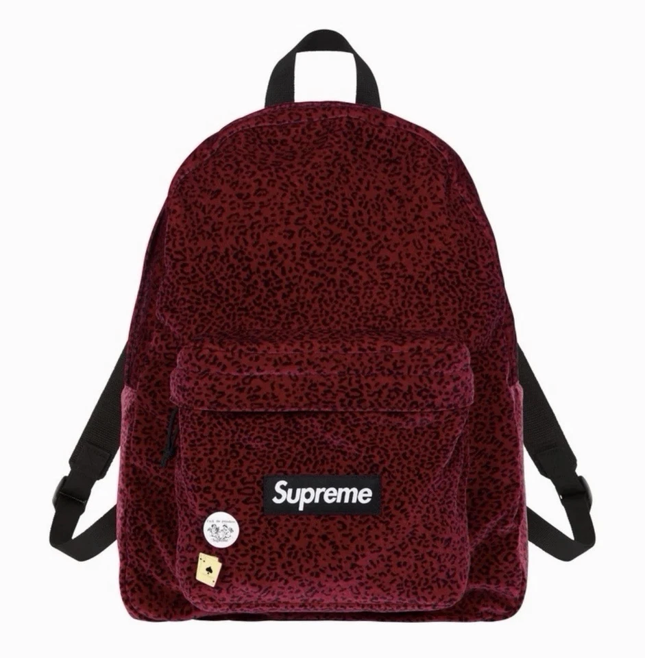 Mochila Supreme FW25 Logo Cremallera Terciopelo Rojo Leopardo Talla Única Nueva Rara CONFIRMADA Foto 1 de 1