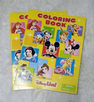 2 piezas Disney Live! Juego de libros para colorear Ariel Goofy Tiger Blancanieves Mickey Lucas NUEVO Foto 1 de 4