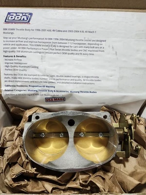 Cuerpo del acelerador 1711 BBK Twin 65 mm 96-01 SVT Cobra, 03-04 Mach 1/Mercury Marauder Foto 1 de 2