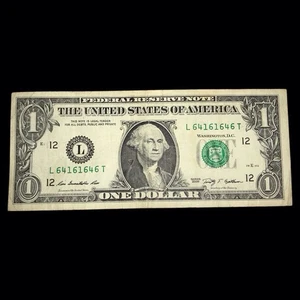 “L 6416- 1646 T”- Binary Repeater And Fancy $1.00 Bill  - Picture 1 of 2