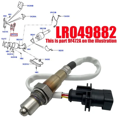 SENSOR DE OXÍGENO DE ESCAPE PARA LAND ROVER RANGE ROVER EVOQUE DISCOVERY SPORT LR049882 Foto 1 de 4