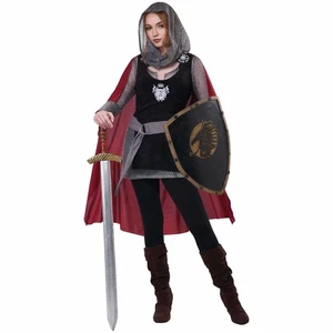 Ladies Knight Medieval Warrior Renaissnace Crusader Adult Womens Costume - Picture 1 of 3