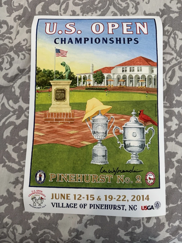 Póster de golf Lee Wybranski edición limitada 2014 US Open Pinehurst - copia firmada Foto 1 de 1