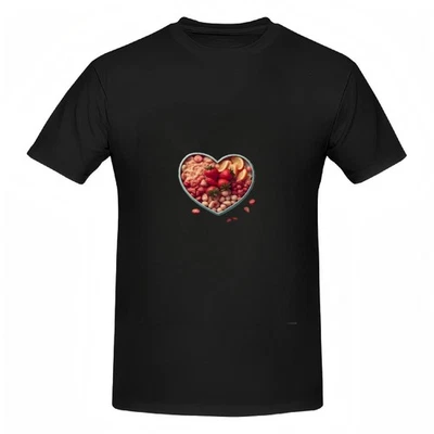 Camiseta de algodón manga corta para mujer - Fruta en forma de corazón con fresas  Foto 1 de 4