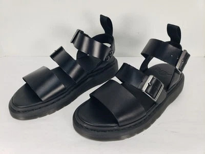 DR. MARTENS GRYPHON BLACK  BRANDO LEATHER GLADIATOR SANDALS UNISEX WOMEN 8 MEN 7 - Image 1 of 4