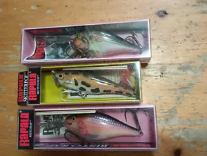 NEW UNUSED UNOPENED LOT 3 BOXES RAPALA SKITTER POP RISTO RAP BALSA FISHING LURES - Picture 1 of 10