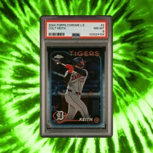 PSA 8 - Colt Keith RC - Logofractor - 2024 Topps Chrome #2 Detroit Tigers Rookie - Picture 1 of 4