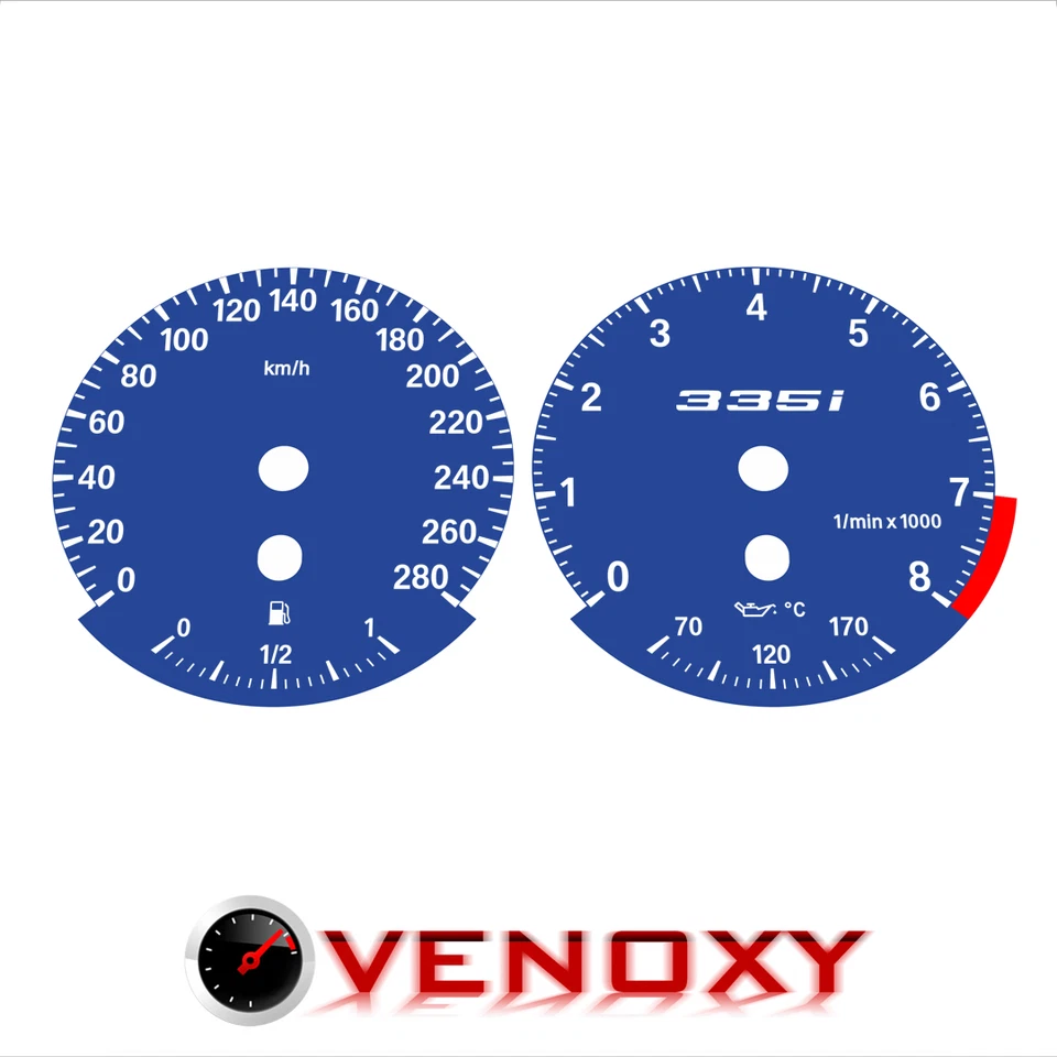 BMW E90 335i kmh Caras calibre personalizado azul oscuro + logotipo 335i  Foto 1 de 1