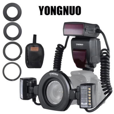 YONGNUO YN24EX TTL Flash Ad Anello Marco Speedlite + Anelli Adattatore per Canon