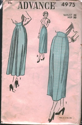 Falda 4975 Vintage Patrón de Costura Avanzada Misses Años 40 Cintura 26 Fuera de Uso Coser Informal Foto 1 de 3