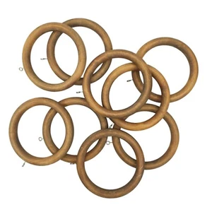 Large Wooden Rings with Eye Hooks 6.5" DIY Crafts Macrame Ring Circles Lot of 9 - Picture 1 of 13