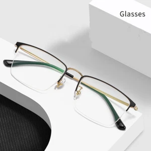 Monturas de gafas ultraligeras para hombre de negocios aleación de titanio medio marco gafas 11 g - Imagen 1 de 14