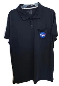 NASA Polo Shirt Men Crown Space Sz XL Blue Casual Short Sleeve Cotton Blend - Imagen 1 de 5