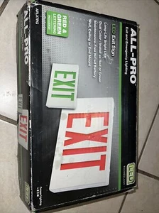 ALL-PRO Exit and Emergency Lighting LED EXIT SIGN APLX7RG New Open Box - Picture 1 of 3